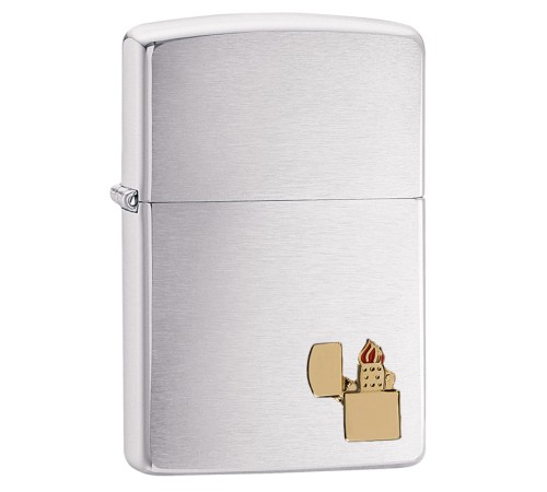 Зажигалка ZIPPO Classic с покрытием Brushed Chrome, латунь/сталь, серебристая, матовая, 38x13x57 мм