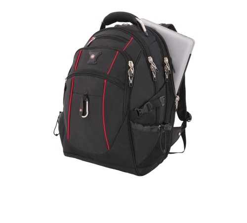 Рюкзак SWISSGEAR, 15”, чёрный/красный, полиэстер 900D/М2 добби, 34x23x48 см, 38 л