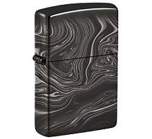 Зажигалка ZIPPO Marble Pattern с покрытием High Polish Black, латунь/сталь, чёрная, 38x13x57 мм