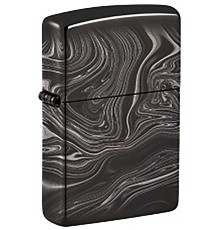 Зажигалка ZIPPO Marble Pattern с покрытием High Polish Black, латунь/сталь, чёрная, 38x13x57 мм