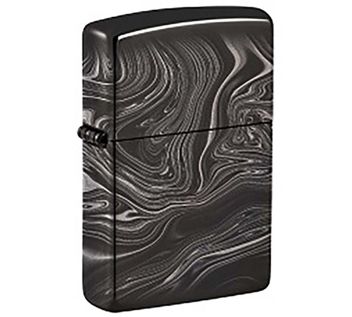Зажигалка ZIPPO Marble Pattern с покрытием High Polish Black, латунь/сталь, чёрная, 38x13x57 мм