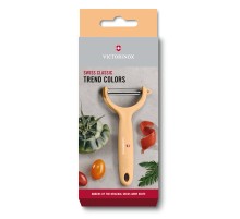 Нож для чистки томатов и киви VICTORINOX, двусторонее зубчатое лезвие, бежевая рукоять
