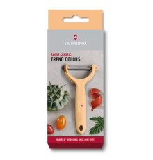 Нож для чистки томатов и киви VICTORINOX, двусторонее зубчатое лезвие, бежевая рукоять