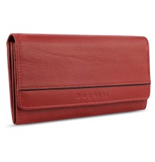 Кошелёк женский BUGATTI Banda, с защитой данных RFID, красный, кожа козы/полиэстер, 18,5х2,5х9,5 см