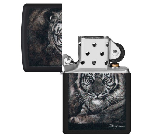 Зажигалка ZIPPO Spazuk Design с покрытием Black Matte, латунь/сталь, чёрная, матовая, 38x13x57 мм