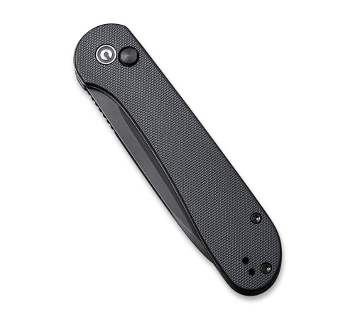 Складной нож CIVIVI Button Lock Elementum 14C28N Steel Black Stonewashed Handle G10 Black