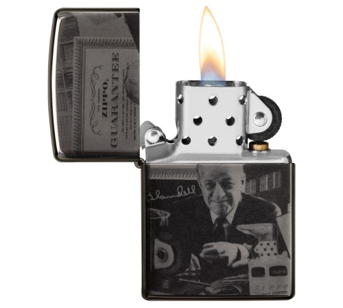 Зажигалка ZIPPO George Blaisdell с покрытием Black Ice®, латунь/сталь, чёрная, 36х12х56 мм