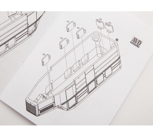 Сборная модель AVD Автодрезина ПД-1, 1/43