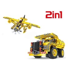 Конструктор Qihui Mechanical Master 2 в 1 Самосвал и Самолет (361 деталь)