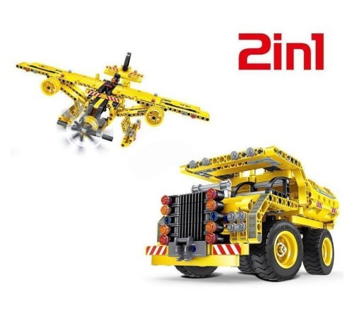 Конструктор Qihui Mechanical Master 2 в 1 Самосвал и Самолет (361 деталь)