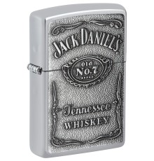 Зажигалка ZIPPO Jack Daniels® с покрытием High Polish Chrome, латунь/сталь, серебристая, 38x13x57 мм