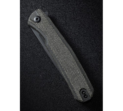 Складной нож SENCUT Scitus D2 Steel Black Stonewashed Handle Dark Green Canvas Micarta