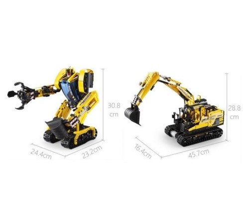 Радиоуправляемый конструктор CADA 2 в 1 экскаватор ROCK MAN (930 деталей)