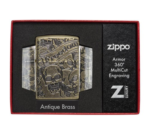 Зажигалка ZIPPO Armor™ с покрытием Antique Brass, латунь/сталь, медная, матовая, 38x13x57 мм