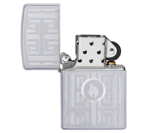 Зажигалка ZIPPO Labyrinth с покрытием Satin Chrome, латунь/сталь, серебристая, матовая, 38x13x57 мм