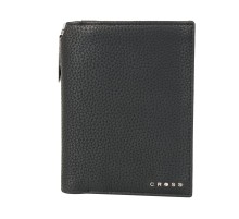 Бумажник для документов Cross Nueva Management Black, с ручкой Cross, кожа наппа, фактурная, черный