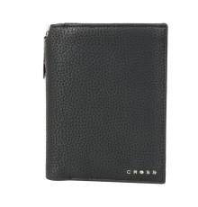 Бумажник для документов Cross Nueva Management Black, с ручкой Cross, кожа наппа, фактурная, черный