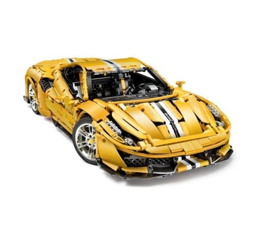 Радиоуправляемый конструктор CaDA MASTER споркар Italian Super Car, желтый 1/8 (3187 деталей)