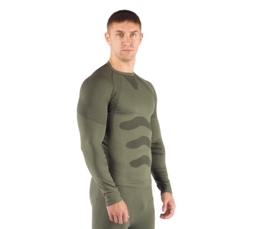Футболка мужская Apol/ дл. рукав/ синтетика/ зеленый/ S-M, Apol6262SM