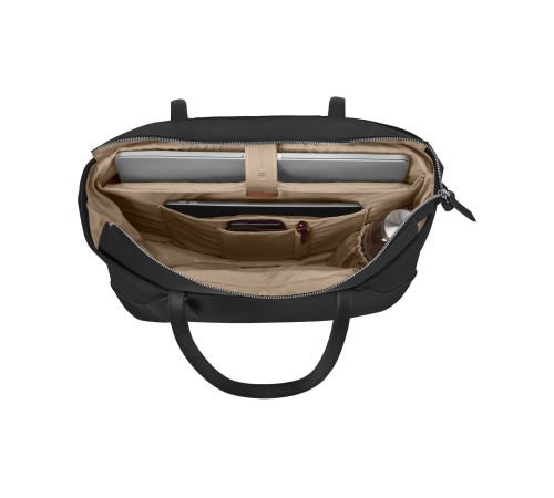 Сумка VICTORINOX Victoria Signature Tote, черная, нейлон/кожа, 51x15x30 см, 19 л