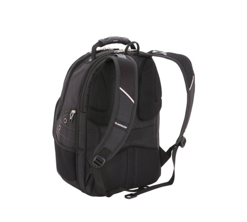 Рюкзак WENGER, 15”, чёрный/серебристый, полиэстер 900D/600D/искуственная кожа, 34x18x47 см, 29 л
