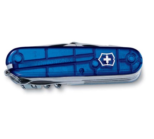 Нож перочинный VICTORINOX Swiss Champ, 91 мм, 33 функции, полупрозрачный синий