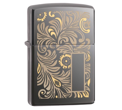 Зажигалка ZIPPO Classic с покрытием Black Ice®, латунь/сталь, чёрная, глянцевая, 36х12х56 мм