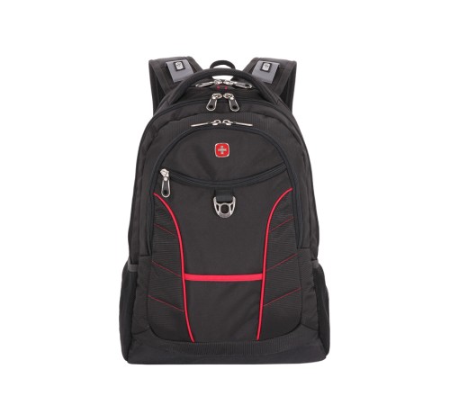 Рюкзак WENGER, 15”, чёрный/красный, полиэстер, 35х20х47 см, 33 л