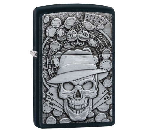 Зажигалка ZIPPO Classic с покрытием Black Matte, латунь/сталь, чёрная, матовая, 38x13x57 мм