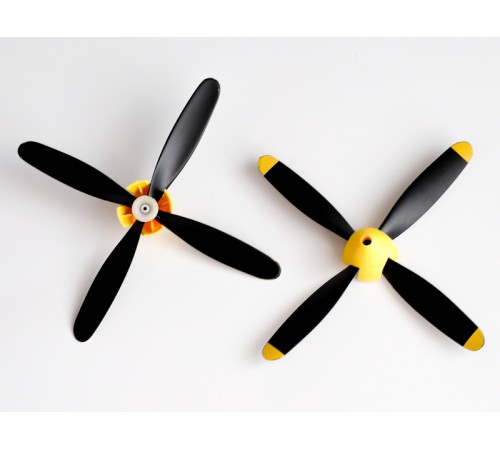 Четырёхлопастной пропеллер в сборе для самолета Volantex RC P51D, 2 комплекта