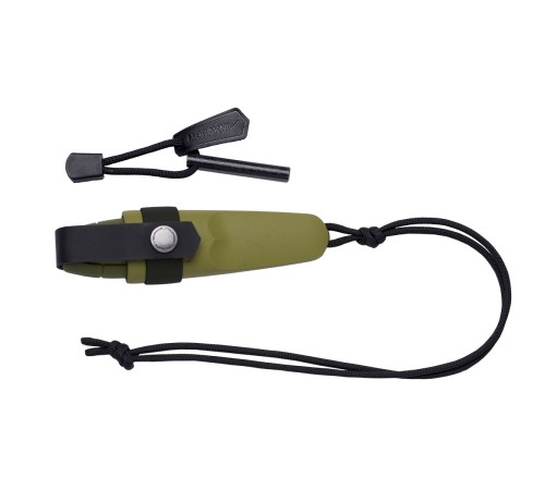 Нож Morakniv Eldris, нержавеющая сталь, цвет черный, ножны, шнурок, огниво, 12629