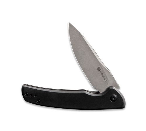 Складной нож SENCUT Tynan 10Cr15CoMoV Steel Gray Stonewashed Handle Stainless Black