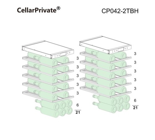 Винный шкаф Cellar Private двухзонный встраиваемый CP042-2TBH