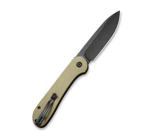 Складной нож CIVIVI Button Lock Elementum 14C28N Steel Black Stonewashed Handle G10 Olive Micarta