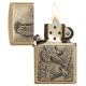 Зажигалка ZIPPO Eagles, с покрытием Brushed Brass, латунь/сталь, золотистая, матовая, 38x13x57 мм