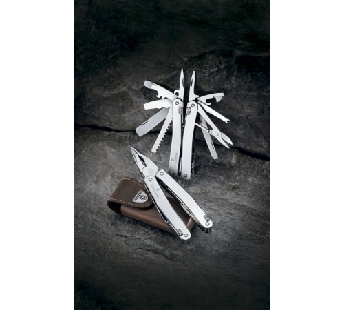 Мультитул VICTORINOX SwissTool Spirit XC, 105 мм, 26 функций, в кожаным чехле с вращающейся клипсой