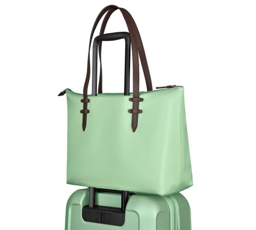 Сумка VICTORINOX Victoria Deluxe Business Tote, мятная, нейлон/кожа/микрозамша, 47x15x31 см, 16 л