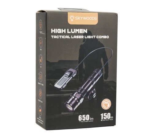 Фонарь подствольный SKYWOODS HUNTER PRO, 650 люмен, выносная кнопка, ЛЦУ