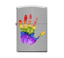 Зажигалка ZIPPO Ладонь с покрытием Brushed Chrome, латунь/сталь, серебристая, матовая, 38x13x57 мм