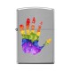 Зажигалка ZIPPO Ладонь с покрытием Brushed Chrome, латунь/сталь, серебристая, матовая, 38x13x57 мм