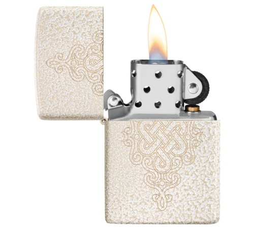 Зажигалка ZIPPO Lucky Knot Design с покрытием Mercury Glass, латунь/сталь, бежевая, 38x13x57 мм