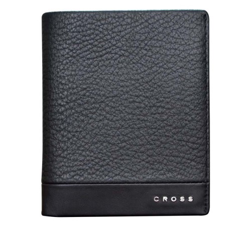 Кошелёк, Cross Nueva FV, кожа наппа, фактурная, чёрный, 9,5 х 1,5 х 12 см