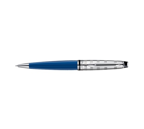 Шариковая ручка Waterman Blue Obsession, цвет - никель/синий лак, перо - нержавеющая сталь