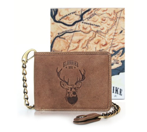 Бумажник KLONDIKE «Harry Deer», натуральная кожа в светло-коричневом цвете, 13 х 10 х 3 см