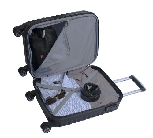 Чемодан SWISSGEAR FRIBOURG, чёрный, АБС-пластик, 37x23x54см, 35 л