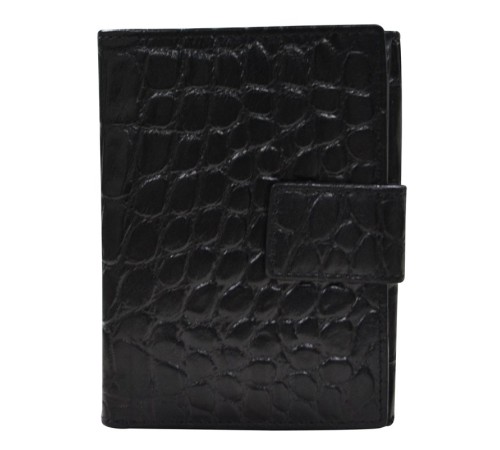 Кошелёк Cross Coco Nicole. Кожа наппа, тиснёная, черный, 12,5 х 10 х 2,4 см