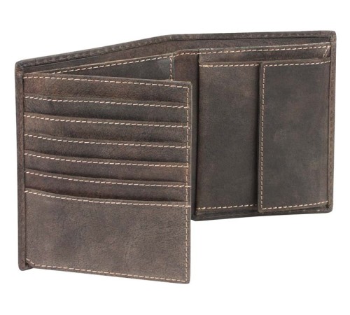 Портмоне WENGER Canvas Hunter, коричневый, воловья кожа/ткань, 10,5×3×12,5 см