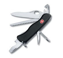 Нож перочинный VICTORINOX Trailmaster One Hand, 111 мм, 12 функций, с фиксатором лезвия, чёрный