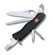 Нож перочинный VICTORINOX Trailmaster One Hand, 111 мм, 12 функций, с фиксатором лезвия, чёрный