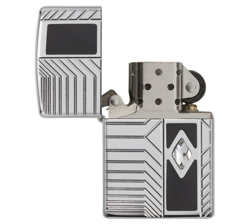 Зажигалка ZIPPO Armor® с покрытием High Polish Chrome, латунь/сталь, серебристая, 38x13x57 мм